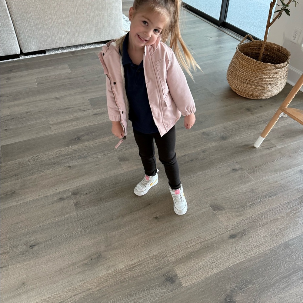 Kids Light Pink Hooded Jacket